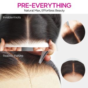christy v natural black remy hair 5x5 lace closure deep wave human hair wig