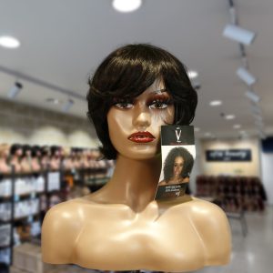 christy v machine made black wig remy hair tc063
