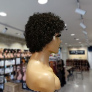 christy v machine made black wig remy hair h023