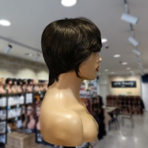 christy v machine made black wig remy hair h081