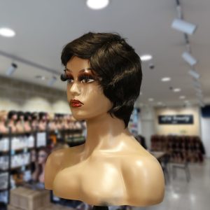 christy v machine made black wig remy hair h001