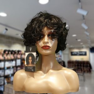christy v machine made black wig remy hair tc068