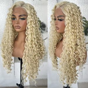christy v 13x4 deep wave lace front wig 613 remy hair