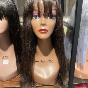 christy v 4x4 straight lace bangs wig remy hair