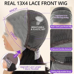 christy v 13x4 straight lace front wig natural black remy hair bob