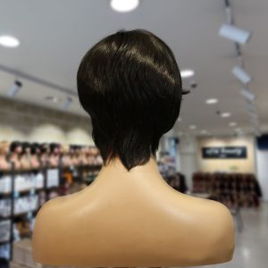 christy v machine made black wig remy hair h081
