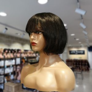 christy v machine made black wig remy hair tc027