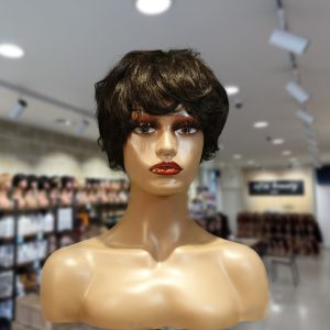 christy v machine made black wig remy hair tc041