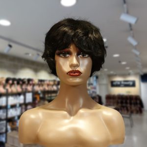 christy v machine made black wig remy hair tc16
