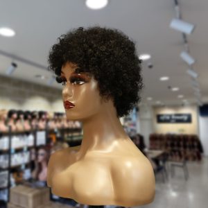 christy v machine made black wig remy hair h023