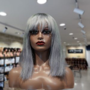 christy v machine made gray wig remy hair 12p