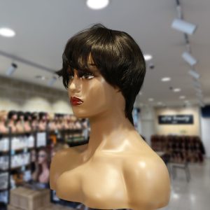 christy v machine made black wig remy hair h081