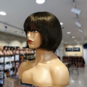 christy v machine made black wig remy hair h009
