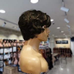 christy v machine made black wig remy hair tc16