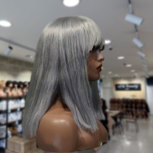 christy v machine made gray wig remy hair 12p