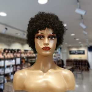 christy v machine made black wig remy hair h023
