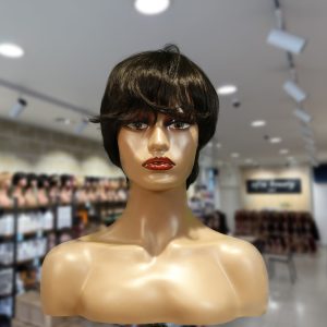 christy v machine made black wig remy hair h081
