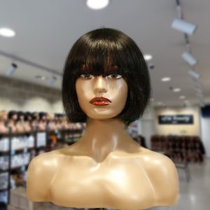 christy v machine made black wig remy hair h009
