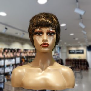 christy v machine made black wig remy hair tc066