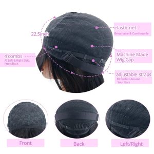 christy v machine made black wig remy hair tc010