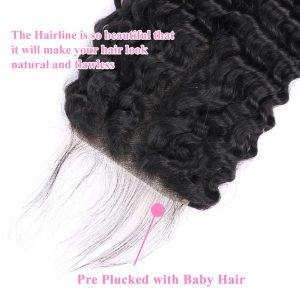 christy v remy hair 5x5 deep wave closure