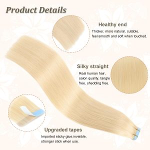 christy v asian raw hair #613 straight tape in hair extensions