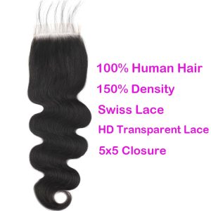 christy v remy hair 5x5 body wave hd closure