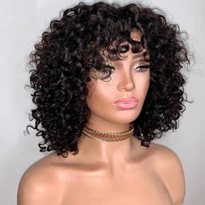christy v machine made black wig remy hair tc002
