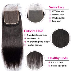 christy v remy hair 5x5 straight closure
