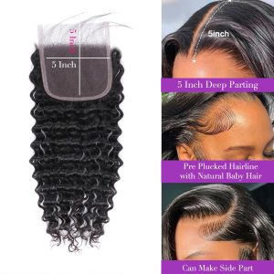 christy v remy hair 5x5 deep wave hd closure