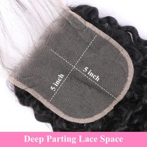christy v remy hair 5x5 deep wave closure
