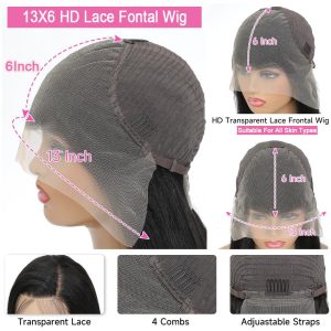 christy v natural black asian raw hair 13x6 hd lace front wig deep wave human hair wig