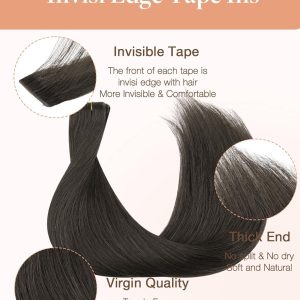 christy v asian raw hair #1c straight tape in hair extensions