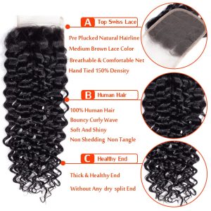 christy v remy hair 4x4 jerry curly closure