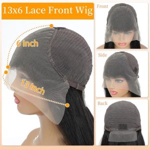 christy v natural black asian raw hair 13x6 hd lace front wig straight human hair wig