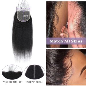 christy v remy hair 5x5 yaki straight closure