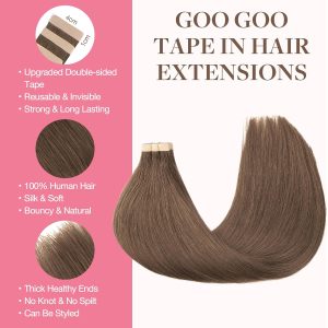 christy v asian raw hair #5 straight tape in hair extensions