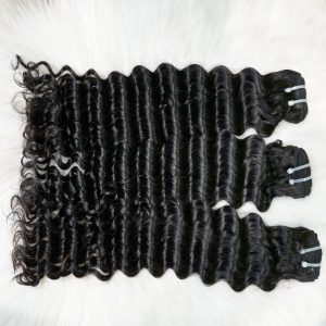 christy v remy hair black deep wave bundles laotian weaving