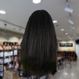 christy v natural black remy hair 6x7 lace closure yaki straight human hair wig