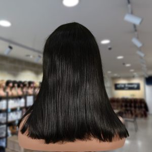 christy v natural black remy hair 2x6 lace closure straight bob human hair wig