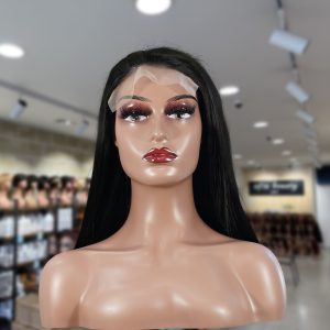 christy v natural black remy hair 5x5 lace closure straight bob human hair wig