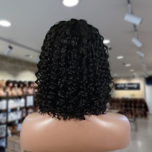 christy v natural black remy hair 5x5 lace closure deep wave 12 inch bob human hair wig