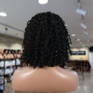 christy v natural black remy hair 5x5 lace closure jerry curly 12 inch bob human hair wig