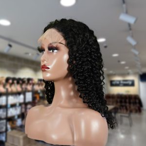 christy v natural black remy hair 5x5 lace closure jerry curly human hair wig
