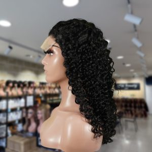 christy v natural black remy hair 5x5 lace closure jerry curly human hair wig