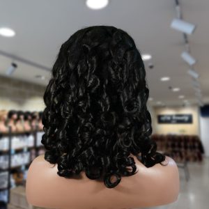 christy v natural black remy hair 5x5 lace closure bouncy curls human hair wig