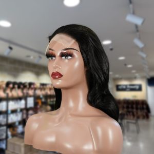 christy v natural black remy hair 5x5 lace closure body wave human hair wig