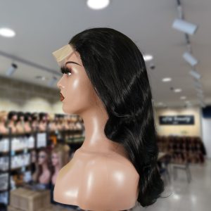 christy v natural black remy hair 5x5 lace closure body wave human hair wig