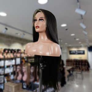 christy v natural black asian raw hair 13x6 hd lace front wig straight human hair wig