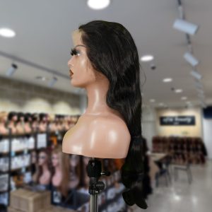 christy v natural black asian raw hair 13x6 hd lace front wig body wave human hair wig